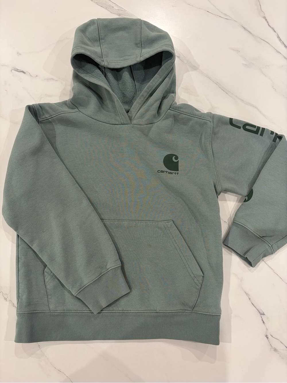 Carhartt Kids Light Sage Green Logo Pullover Hoodie